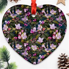 Apple Blossom  Heart Ornament (two Sides) by SychEva