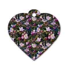 Apple Blossom  Dog Tag Heart (two Sides) by SychEva