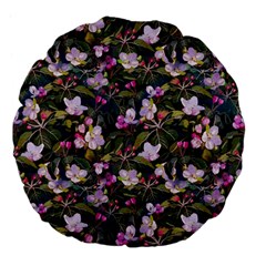 Apple Blossom  Large 18  Premium Flano Round Cushions by SychEva