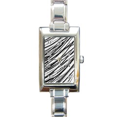 Galaxy Motion Black And White Print 2 Rectangle Italian Charm Watch by dflcprintsclothing