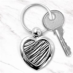 Galaxy Motion Black And White Print 2 Key Chain (heart) by dflcprintsclothing