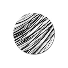 Galaxy Motion Black And White Print 2 Magnet 3  (round) by dflcprintsclothing