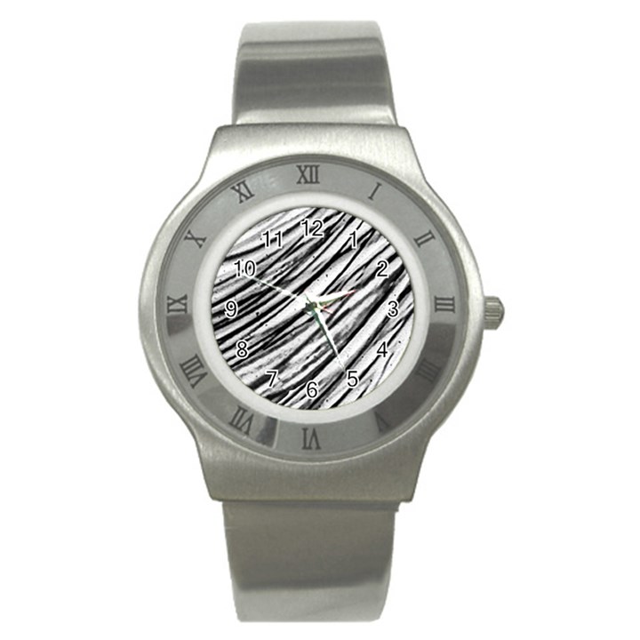 Galaxy Motion Black And White Print 2 Stainless Steel Watch