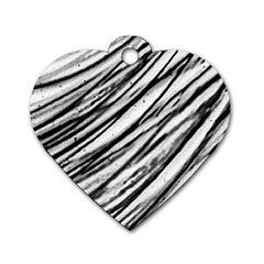 Galaxy Motion Black And White Print 2 Dog Tag Heart (two Sides) by dflcprintsclothing