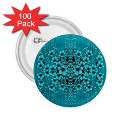 Blue Flowers So Decorative And In Perfect Harmony 2 25  Buttons (100 Pack)  by pepitasart