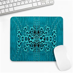 Blue Flowers So Decorative And In Perfect Harmony Large Mousepads by pepitasart