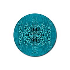 Blue Flowers So Decorative And In Perfect Harmony Rubber Coaster (round)  by pepitasart