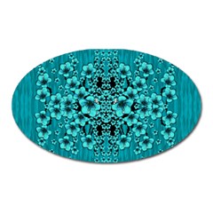 Blue Flowers So Decorative And In Perfect Harmony Oval Magnet