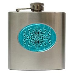 Blue Flowers So Decorative And In Perfect Harmony Hip Flask (6 Oz) by pepitasart