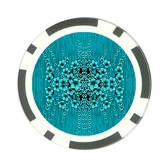 Blue Flowers So Decorative And In Perfect Harmony Poker Chip Card Guard