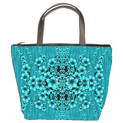 Blue Flowers So Decorative And In Perfect Harmony Bucket Bag