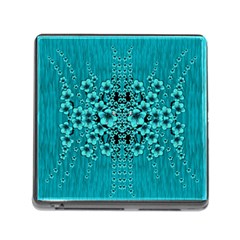 Blue Flowers So Decorative And In Perfect Harmony Memory Card Reader (Square 5 Slot)