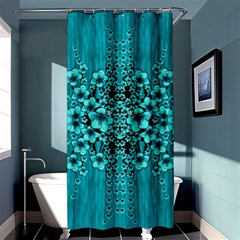 Blue Flowers So Decorative And In Perfect Harmony Shower Curtain 36  X 72  (stall)  by pepitasart