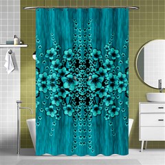 Blue Flowers So Decorative And In Perfect Harmony Shower Curtain 48  x 72  (Small) 