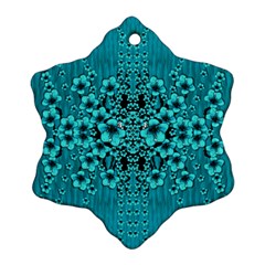 Blue Flowers So Decorative And In Perfect Harmony Ornament (snowflake) by pepitasart