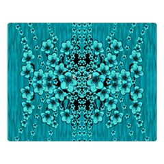 Blue Flowers So Decorative And In Perfect Harmony Double Sided Flano Blanket (large)  by pepitasart