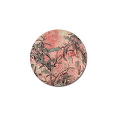 Botanic Grunge Motif Artwork Golf Ball Marker by dflcprintsclothing