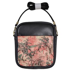 Botanic Grunge Motif Artwork Girls Sling Bag by dflcprintsclothing