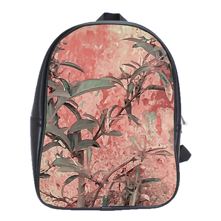 Botanic Grunge Motif Artwork School Bag (XL)