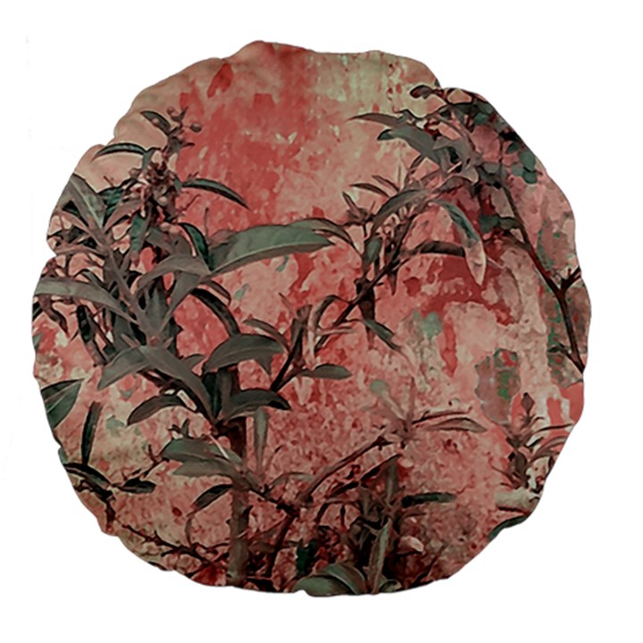 Botanic Grunge Motif Artwork Large 18  Premium Flano Round Cushions