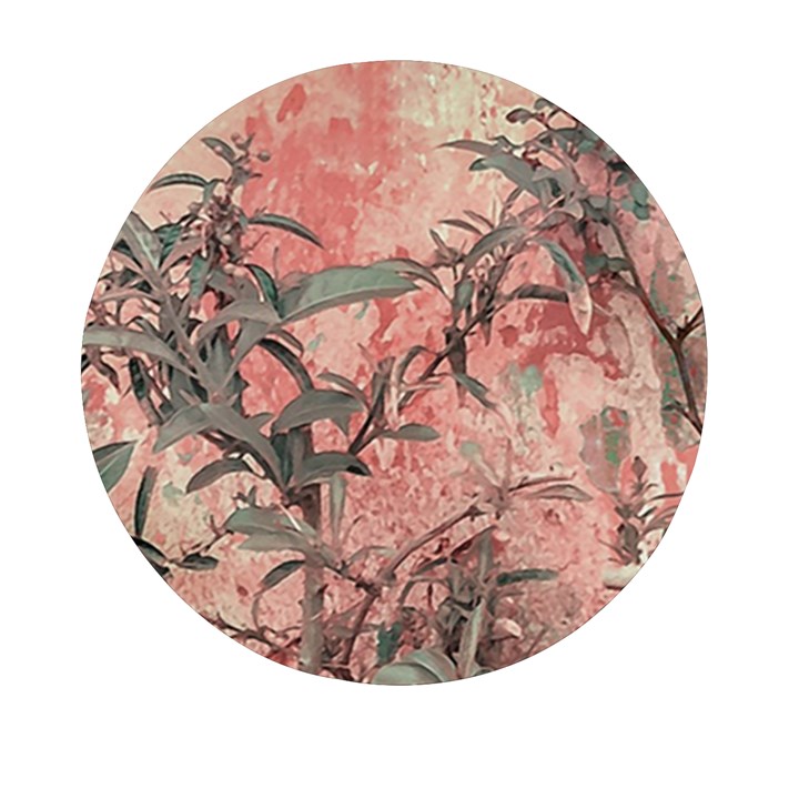 Botanic Grunge Motif Artwork Mini Round Pill Box