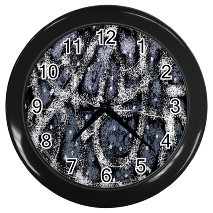 Glithc Grunge Abstract Print Wall Clock (Black)