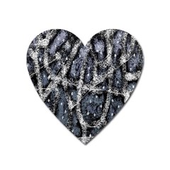 Glithc Grunge Abstract Print Heart Magnet by dflcprintsclothing