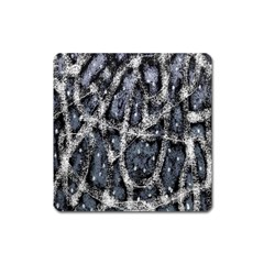 Glithc Grunge Abstract Print Square Magnet by dflcprintsclothing