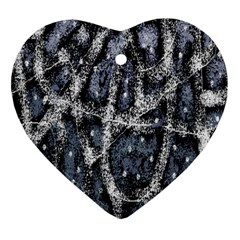 Glithc Grunge Abstract Print Heart Ornament (two Sides) by dflcprintsclothing