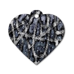 Glithc Grunge Abstract Print Dog Tag Heart (two Sides) by dflcprintsclothing