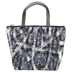 Glithc Grunge Abstract Print Bucket Bag