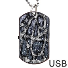 Glithc Grunge Abstract Print Dog Tag Usb Flash (one Side) by dflcprintsclothing