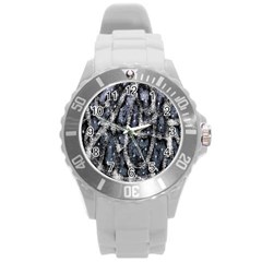 Glithc Grunge Abstract Print Round Plastic Sport Watch (l) by dflcprintsclothing