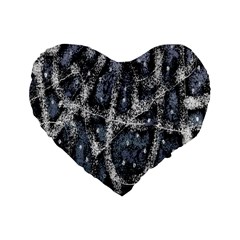 Glithc Grunge Abstract Print Standard 16  Premium Heart Shape Cushions by dflcprintsclothing