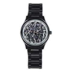 Glithc Grunge Abstract Print Stainless Steel Round Watch by dflcprintsclothing