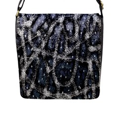 Glithc Grunge Abstract Print Flap Closure Messenger Bag (l) by dflcprintsclothing