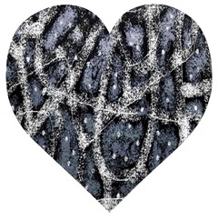 Glithc Grunge Abstract Print Wooden Puzzle Heart by dflcprintsclothing