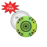 Green Grid Cute Flower Mandala 1.75  Buttons (10 pack) Front