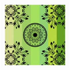 Green Grid Cute Flower Mandala Medium Glasses Cloth