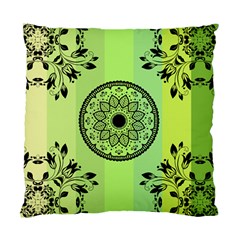 Green Grid Cute Flower Mandala Standard Cushion Case (One Side)