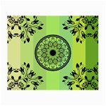 Green Grid Cute Flower Mandala Small Glasses Cloth Front