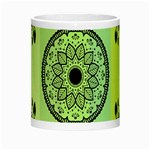 Green Grid Cute Flower Mandala Morph Mugs Center