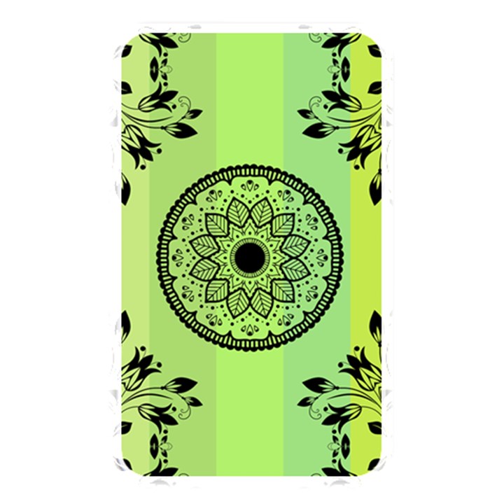 Green Grid Cute Flower Mandala Memory Card Reader (Rectangular)