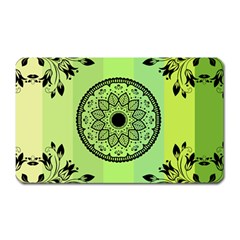 Green Grid Cute Flower Mandala Magnet (rectangular)