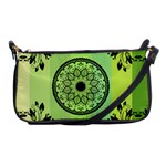 Green Grid Cute Flower Mandala Shoulder Clutch Bag Front