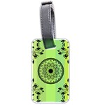 Green Grid Cute Flower Mandala Luggage Tag (two sides) Front