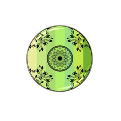 Green Grid Cute Flower Mandala Hat Clip Ball Marker (4 Pack)