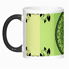 Green Grid Cute Flower Mandala Morph Mugs