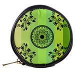 Green Grid Cute Flower Mandala Mini Makeup Bag Back