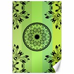 Green Grid Cute Flower Mandala Canvas 12  x 18  11.88 x17.36  Canvas - 1